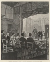 Una Obra de Teatro Francesa interpretada por los Miembros de la Comédie Française ante la Reina en el Castillo de Windsor